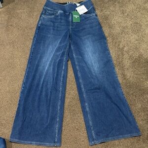 HALARA Flex Denim Flare Wide Leg Jeans in Classic Blue
